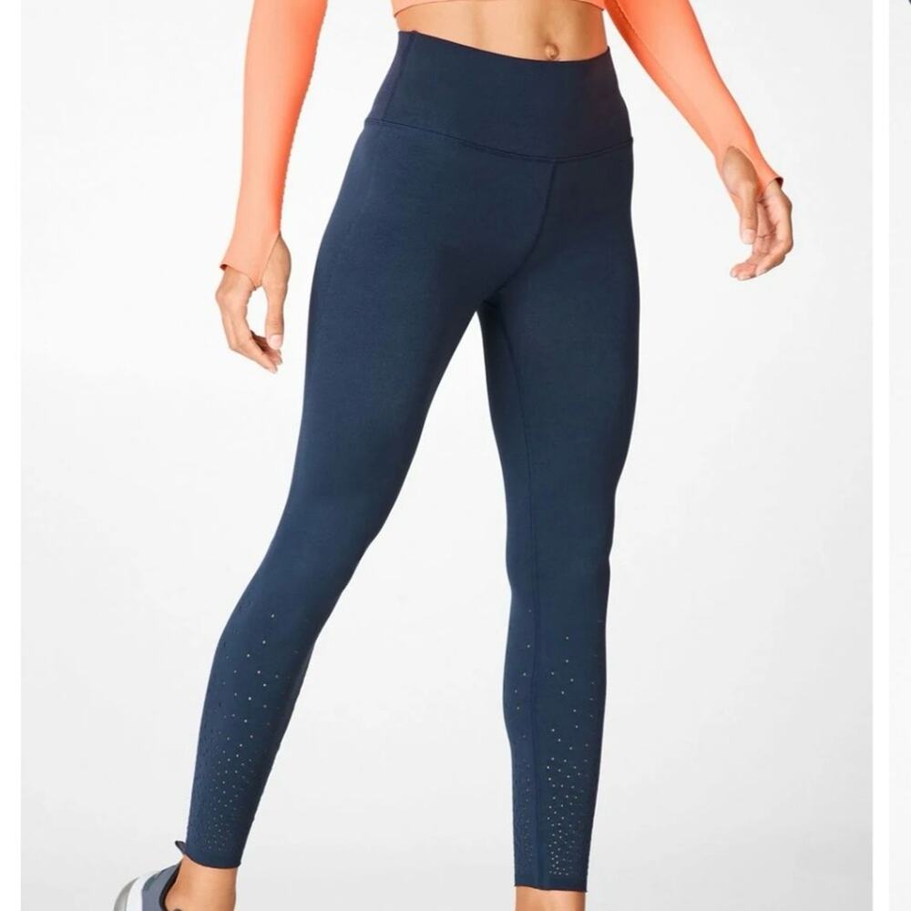FABLETICS Thunder Blue High-Waisted SculptKnit Dot Active Gym Leggings Size XS‎